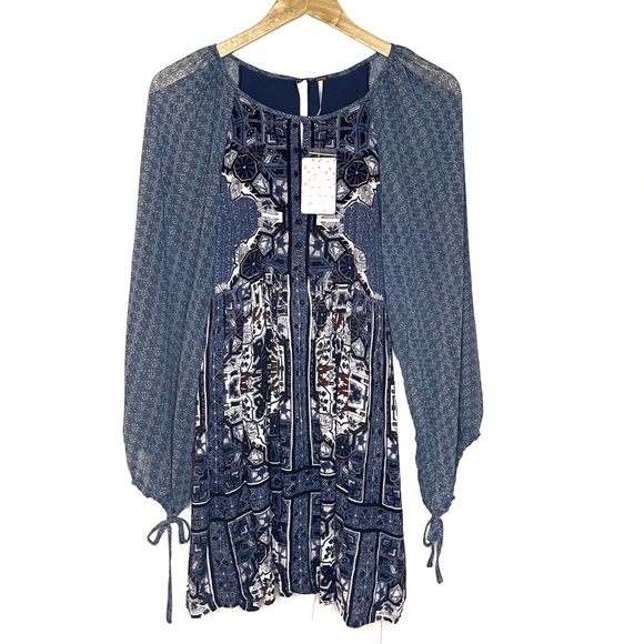 NWT Free People Oksana Long-Sleeve Mini Dress - Picture 4 of 6